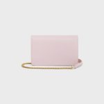 WALLET ON CHAIN MARGO IN SHINY CALFSKIN PASTEL PINK - Image 3